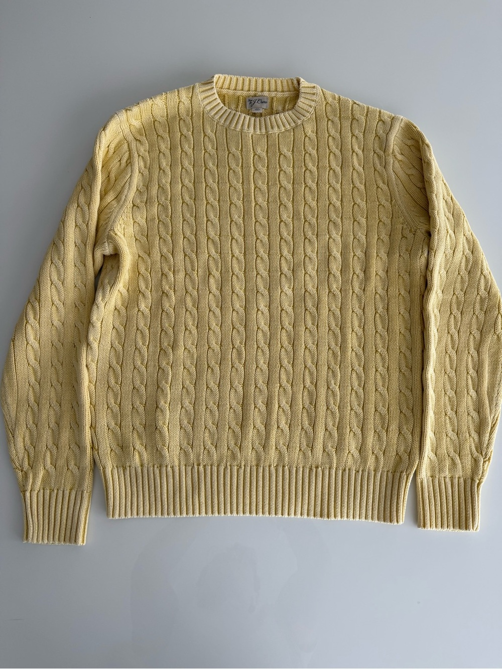 J.Crew - Men's Yellow Cable Knit Sweater - Medium - Picture 2 of 5